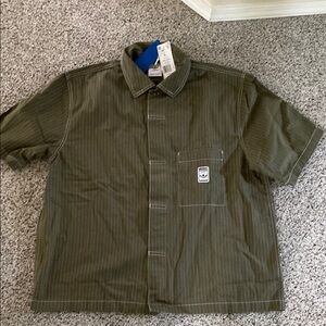 NWT. WAB shirt. 
Adidas Olive Pinstripe Shirt